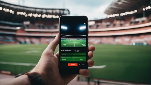 A hand holding a JAbet mirror sports betting application